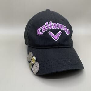 Callaway Golf Hat Black Purple Logo Adjustable Ball Marker Clips